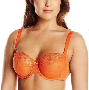 Cleo by Panache Orange Kali Balconette Bra NWT